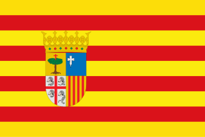 Флаг испанского автономного сообщество Арагон, фото