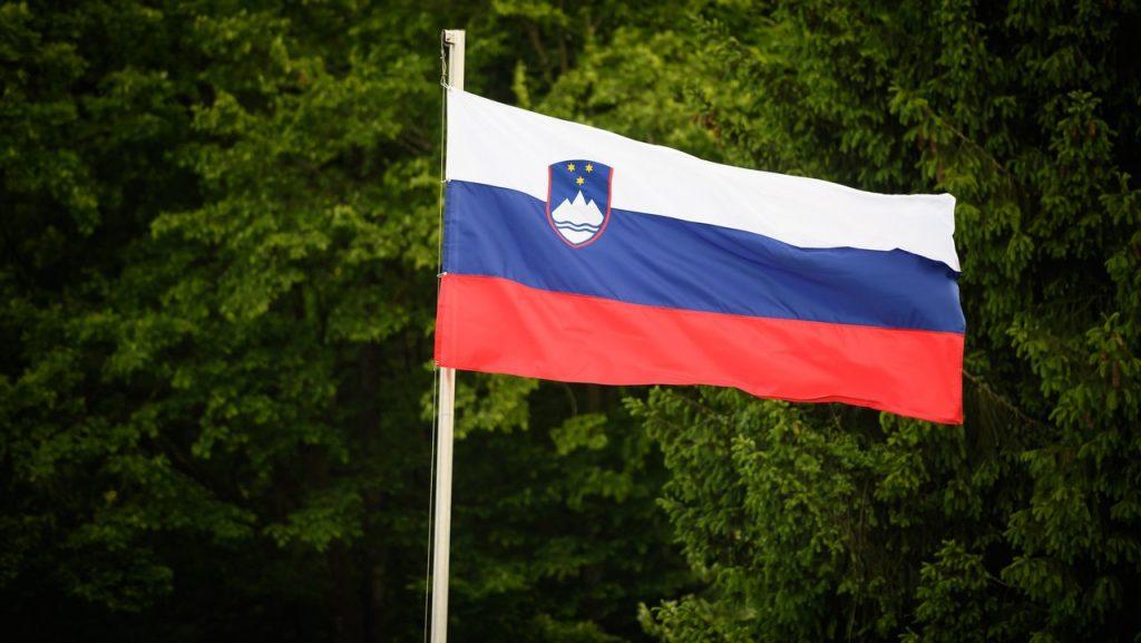 Впервые флаг Словении поднят в Любляне на площади Республики, фото