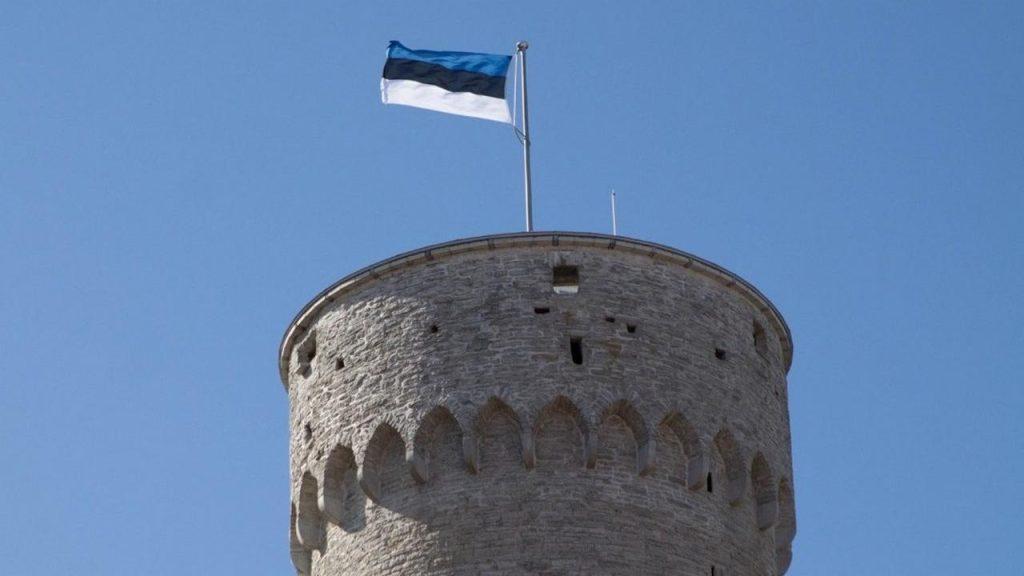 Флаг Эстонии на башне Длинный Герман, фото