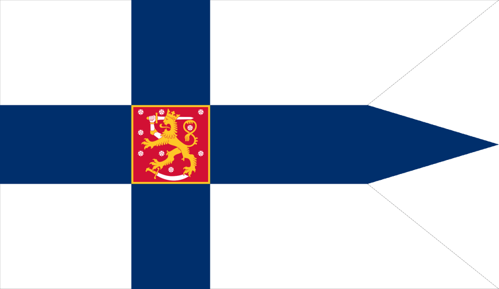 Флаг Финляндии с «косицами», фото